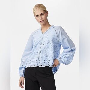 Y.A.S Blue Blouse with Eyelets - Women’s Large